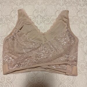 CaraMia Lace Trim Beige Bralette 2XL